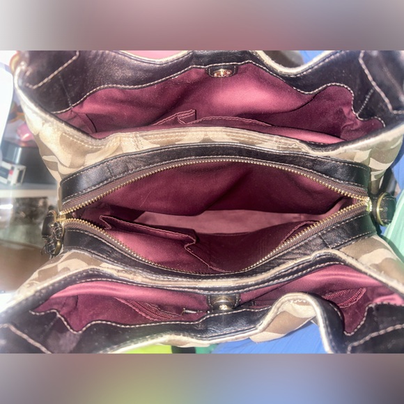 Coach Hobo Signature Carryall Purse Handbag Brown Large Zip C Logo F1082-15757 - Picture 8 of 12